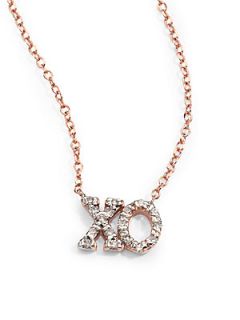 Diamond and 14K Rose Gold XO Necklace   Rose Gold