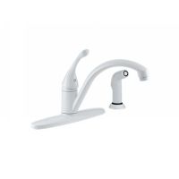 Delta Faucet 440 WH DST Collins Single Handle Kitchen Faucet with Side Spray