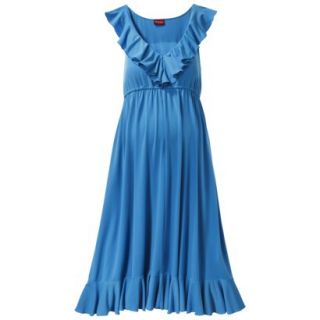 Merona Maternity Sleeveless Ruffle Trim Dress   Blue S