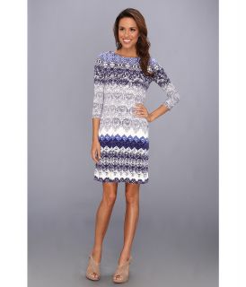 Donna Morgan Lace Print Matte Jersey w/ Sleeves Womens Dress (Multi)