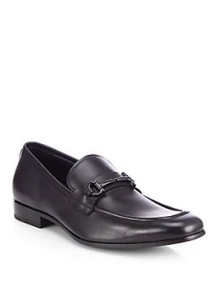 Salvatore Ferragamo Ravenna Patent Leather Slip On Loafers   Black