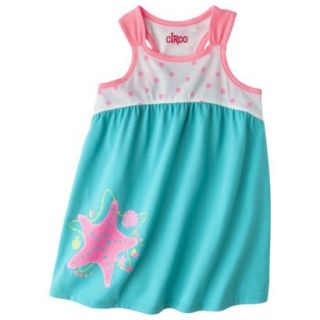Circo Infant Toddler Girls Starfish Sun Dress   Turquoise 12 M