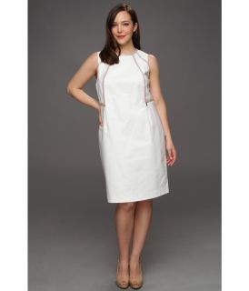 Calvin Klein Plus Size Piped Sheath Dress Womens Dress (White)
