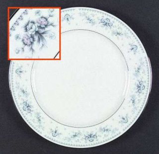 Royal Prestige Danielle Dinner Plate, Fine China Dinnerware   Blue & Pink Flower