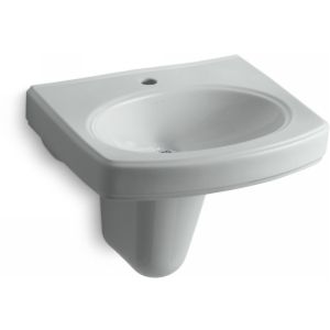 Kohler K 2035 1 95 PINOIR Pinoir® Wall Mount Bathroom Sink with Single Faucet Ho