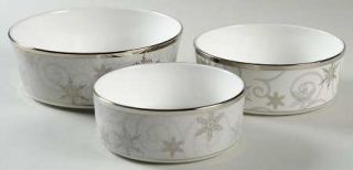 Wedgwood Sterling Holidays Gray Stacking Nibble Bowl (Set of 3), Fine China Dinn
