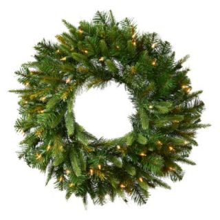 Pre Lit Cashmere Wreath   Clear Lights (60)