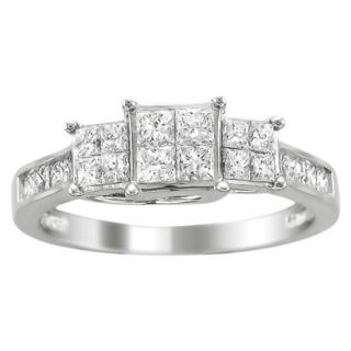 1 CT.T.W. Diamond Ring in 14K White Gold   Size 5