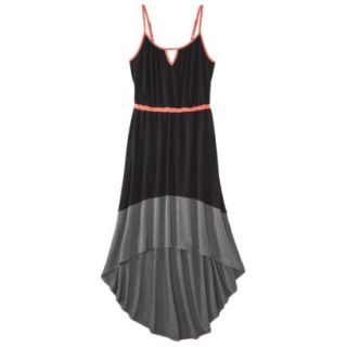 Merona Womens Knit Colorblock High Low Hem Dress   Black/Gray   XS
