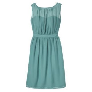 TEVOLIO Womens Plus Size Chiffon Illusion Sleeveless Dress   Blue Ocean   18W