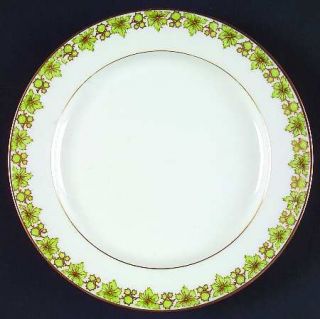 Jean Pouyat Poy347 Bread & Butter Plate, Fine China Dinnerware   Green Flowers,B