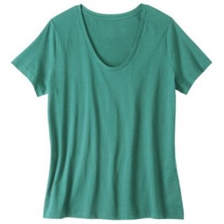 Pure Energy Womens Plus Size Short Sleeve Scoop Neck Tee   Green 3X