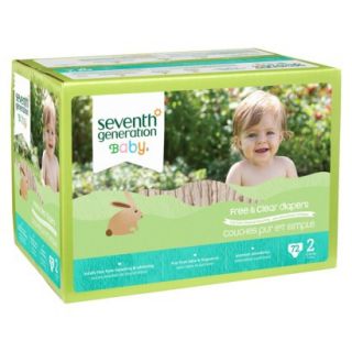 Seventh Generation Free and Clear Baby Diapers   72 Count (Size 2)