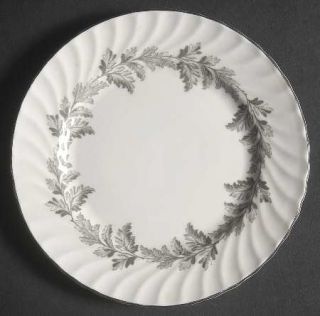John Aynsley Oak Leaf Gray (Fluted) Bread & Butter Plate, Fine China Dinnerware