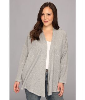 DKNY Jeans Plus Size Ease Drapey Cozy Womens Sweater (Gray)