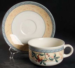 Johnson Brothers Golden Pears Breakfast Cup & Cream Soup Saucer Set, Fine China