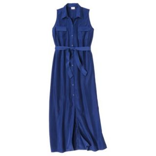 Mossimo Petites Sleeveless Maxi Shirt Dress   Blue LP