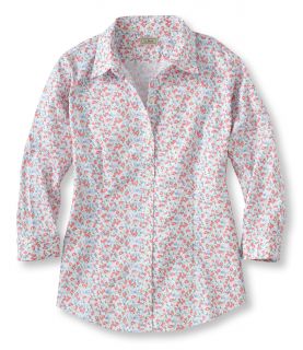 Wrinkle Resistant Pinpoint Oxford Shirt, Three Quarter Sleeve Multifloral