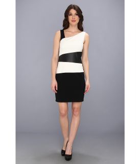 Ivy & Blu Maggy Boutique Check Neck Colorblock Shift Dress Womens Dress (Black)