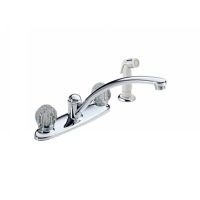 Delta Faucet B2412LF Foundations Two Handle Centerset Kitchen Faucet with Spray