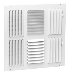 Hart Cooley 304 10x10 W HVAC Register, 10 W x 10 H, FourWay Steel for Sidewall/Ceiling White (013466)