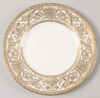Royal Worcester Embassy White Salad Plate, Fine China Dinnerware   White Rim,Gol