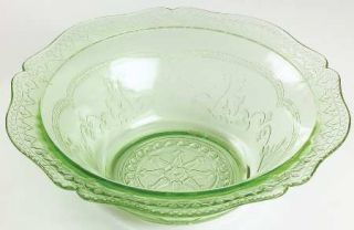 Federal Glass  Patrician Green Large Fruit Bowl   Green,Depression Glass