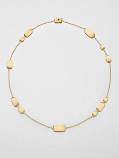 Marco Bicego 18K Yellow Gold Engraved Nugget Station Necklace   Gold