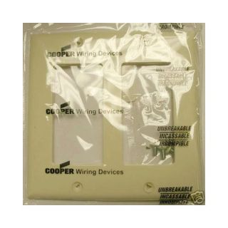 Cooper 5152A Electrical Wall Plate, Decorator, 2Gang Almond