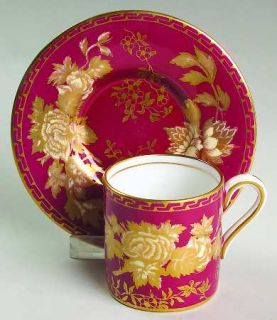 Wedgwood Tonquin Ruby Bond Shape Demitasse Cup and Saucer Set, Fine China Dinner