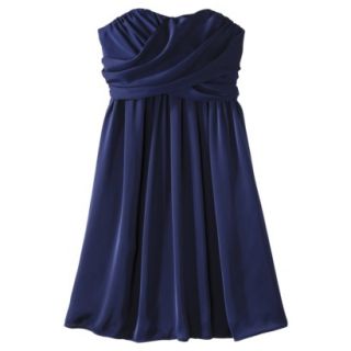 TEVOLIO Womens Satin Strapless Dress   Academy Blue   4