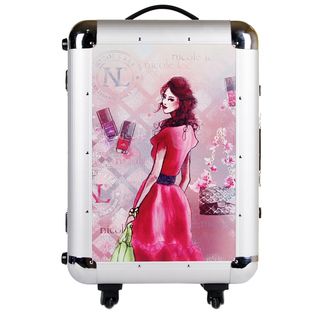 Nicole Lee Priscilla Girl With Red Dress Aluminum 21 inch Hardside Carry on Spinner Upright
