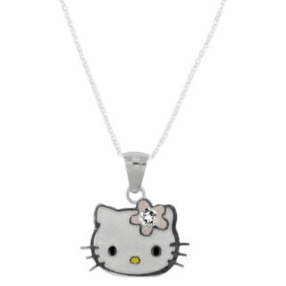 Hello Kitty Sterling Silver April Birthstone Pendant Necklace