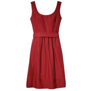 TEVOLIO Womens Taffeta Scoop Neck Dress with Removable Sash   Stoplight Red  