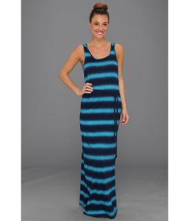 Lucky Brand Stevee Spray Tie Dye Maxi Dress Womens Dress (Blue)