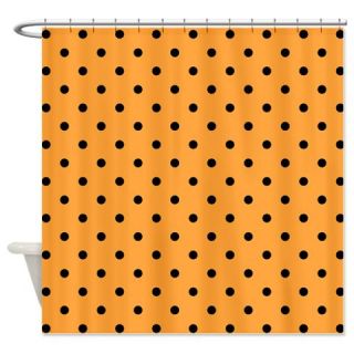  Orange and Black Dot. Shower Curtain  Use code FREECART at Checkout