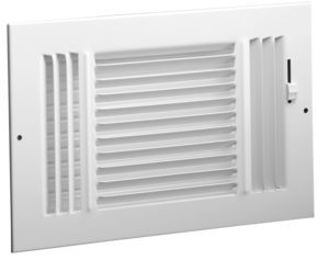 Hart Cooley 683 14x6 W HVAC Register, 14 W x 6 H, ThreeWay Steel for Sidewall/Ceiling White (043876)