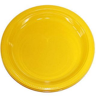 School Bus Yellow Plastic Dinner Plates Big Value Packs