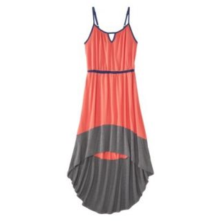 Merona Womens Knit Colorblock High Low Hem Dress   Clear Mango/Gray   S