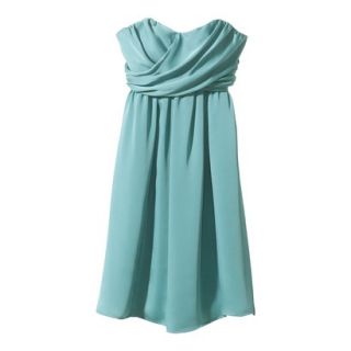 TEVOLIO Womens Plus Size Satin Strapless Dress   Blue Ocean   16W