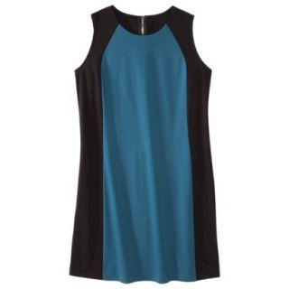 Mossimo Womens Plus Size Sleeveless Ponte Color block Dress   Blue/Black 3