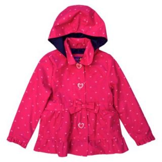 Pink Platinum Toddler Girls Heart Trench Coat   Fuchsia 3T