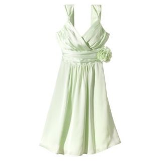 TEVOLIO Womens Plus Size Satin V Neck Dress with Removable Flower   Mint   28W