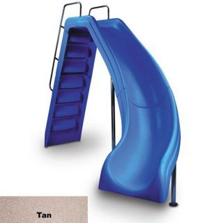Interfab WRSCRTASS4 Wild Ride Pool Slide Complete Right Turn w/ Copper Vein Powder Coated Handrails, Legs amp; Deck Anchors Tan