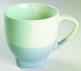 222 Fifth (PTS) Color Blocks (Blue/Green) Mug, Fine China Dinnerware   Blue/Gree