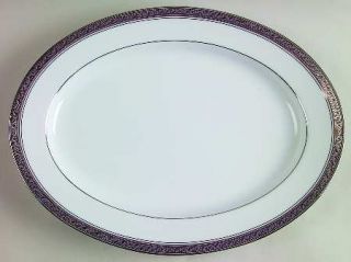 Noritake Crestwood Platinum 13 Oval Serving Platter, Fine China Dinnerware   Pl