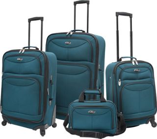 US Traveler 4 Piece Spinner Luggage Set   Teal Luggage Sets