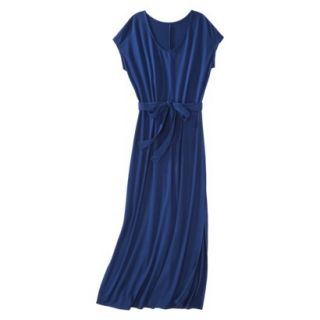 Merona Petites Short Sleeve V Neck Maxi Dress   Blue MP