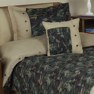 Sweet Jojo Designs Boys Green Camouflage 3 piece Full/queen Comforter Set (Green/ brown/ khakiMaterials 100 percent cottonFill material PolyesterCare instructions Machine washableBrand Sweet Jojo DesignsComforter 86 inches wide x 86 inches longShams