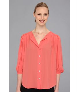 Karen Kane Blouson Sleeve Shirt Womens Blouse (Orange)